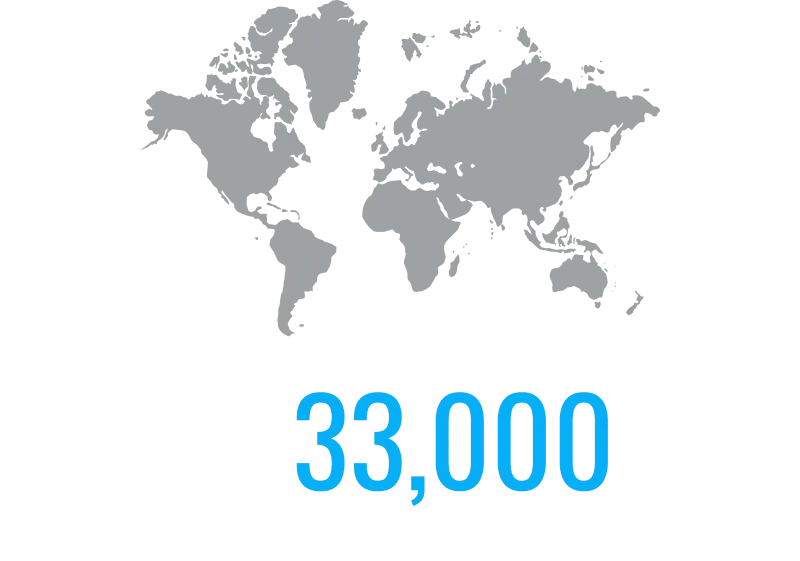 全世界33,000社での導入実績
