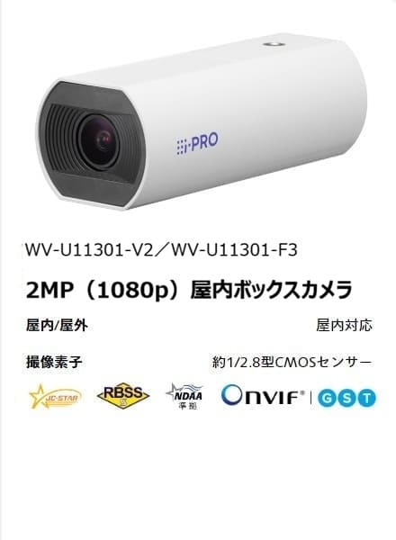 i-PRO 2MP屋内ボックスカメラ WV-U1132A／WV-U1130A 本体外観